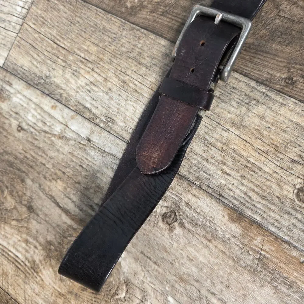 Abercrombie Brown Leather Belt Distressed Wide Y2K Western Workwear